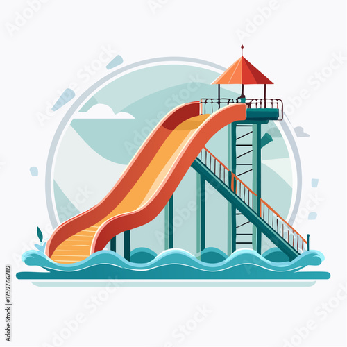 Water slide ride at amusement park