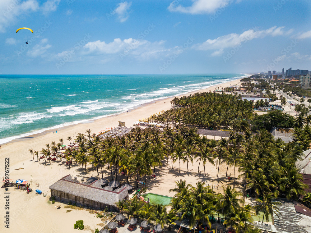 Fototapeta premium Praia do Futuro, Fortaleza - aerial view of Praia do Futuro in Ceará