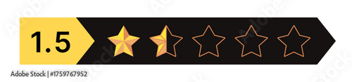 Gold five star rating icon on transparent background. Vector Illustration flat icon with lighted yellow golden and line stars for reviews, feedbacks products and services.