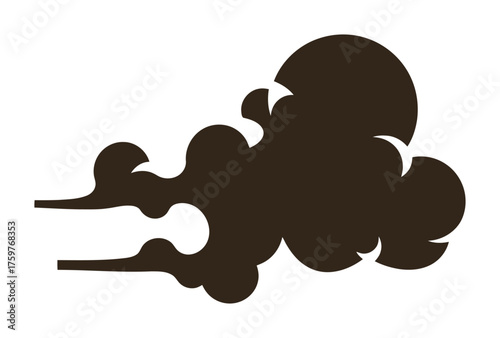 Minimalist Coffee Steam Cloud Vector Art, Clean Line Design, White Background, High Contrast