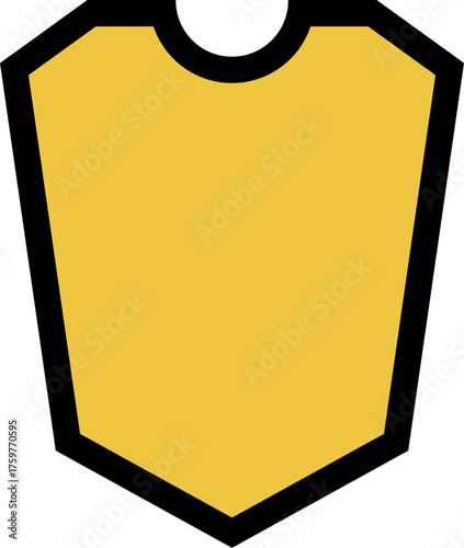 Regal shield emblem with a classic empire-style design, featuring a black outline and a bold yellow fill.