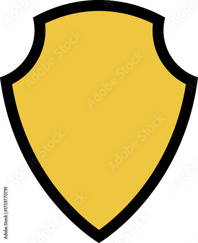 Shield-shaped badge inspired by fortress doors, symbolizing strength and protection.