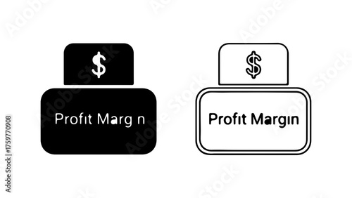 Profit margin concept with dollar sign and transparent background