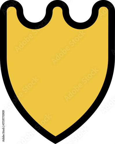 Shield with a traditional knight-inspired design, featuring a structured frame and a bold emblem.