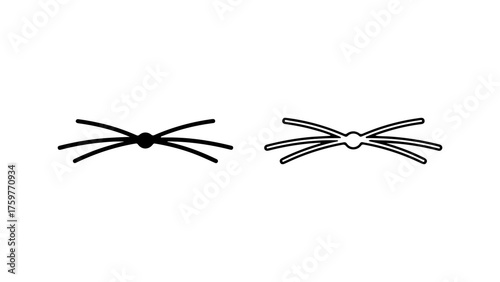 Cat whiskers outline with transparent background
