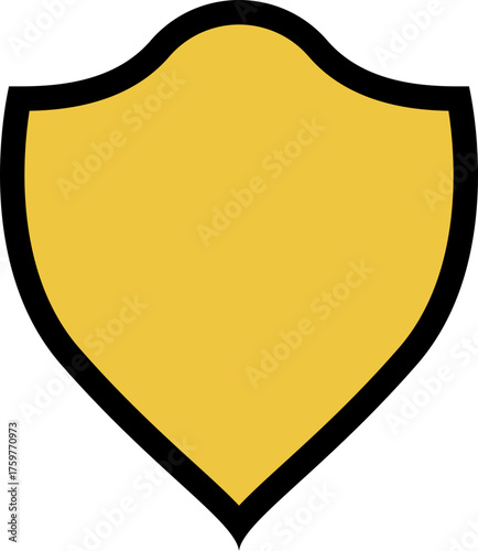 Oval-shaped shield with a noble emblem at the center, featuring a smooth and refined contour.
