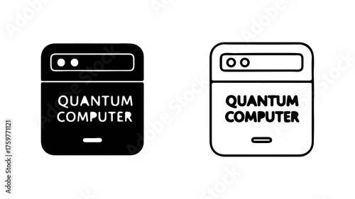 Quantum computer icon with transparent background