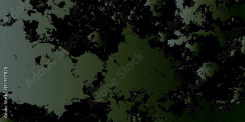 Abstract dark green and black textured organic pattern.
