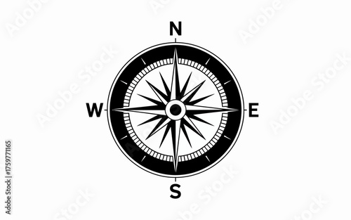 compass on white background