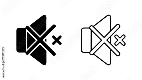 Muted speaker icon with transparent background