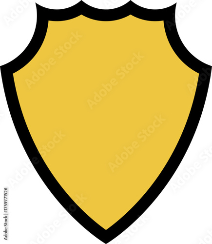 Triangular valor shield with a sharp-edged design, emphasizing resilience and protection, framed with black contour.