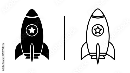 Rocket ship icon with transparent background