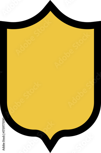 War-torn vintage crest with a distressed structure and historical insignia details, outlined in black.