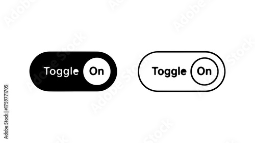 Toggle switch icons on and off with transparent background