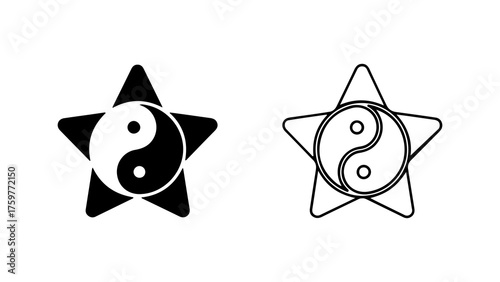 Yin yang star with transparent background