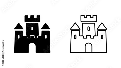 Photos Castle icon set with transparent background