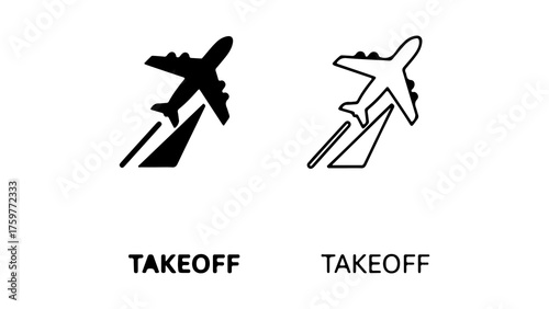Airplane takeoff icon with transparent background