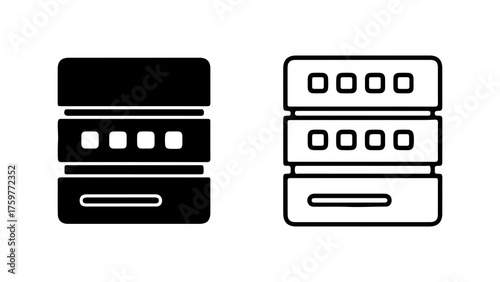 Server rack with transparent background