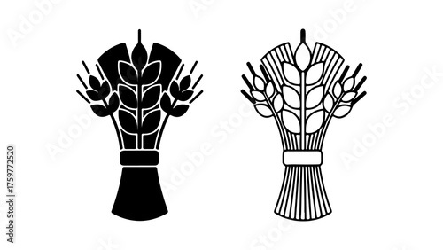 Wheat sheaves with transparent background