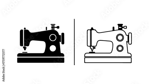 Sewing machine icon with transparent background