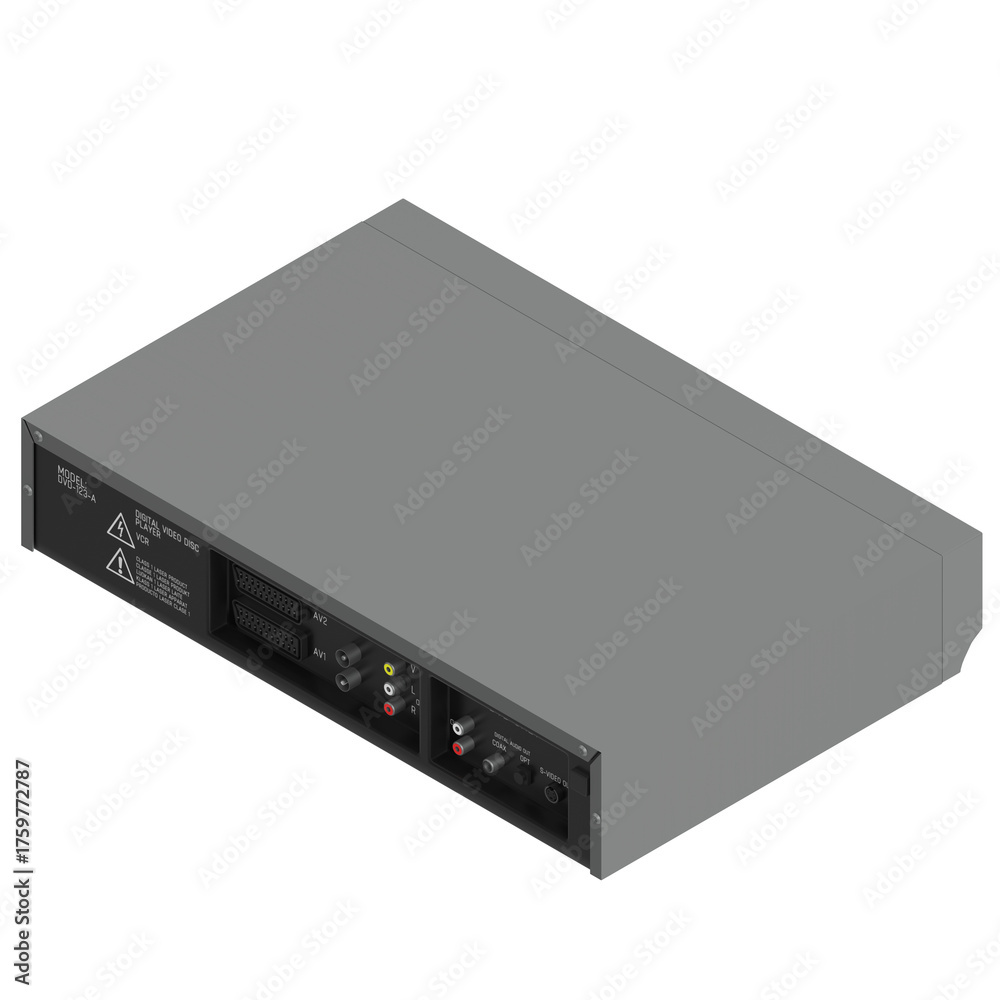 Obraz premium 3D rendering illustration of a DVD-VCR recorder
