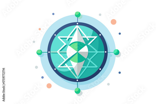polar axis alignment icon geometric representation of rotation