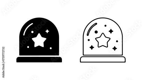 Magic crystal ball icon with transparent background