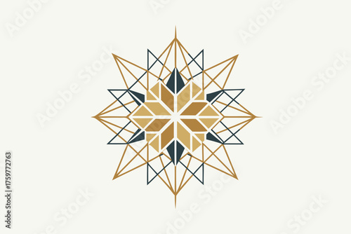 polar star grid icon abstract geometric northern star pattern