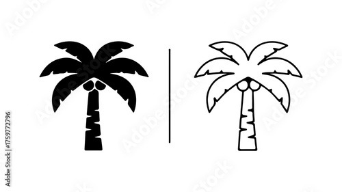 Palm tree icons with transparent background