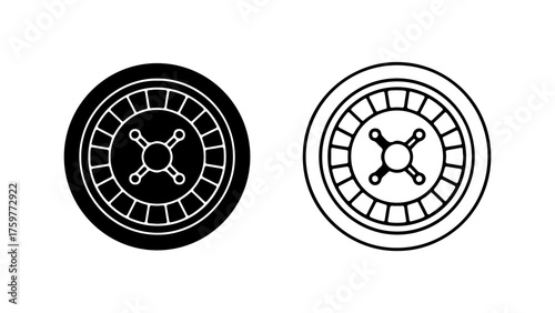 Casino roulette wheel with transparent background