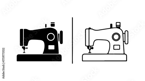 Sewing machines outline with transparent background