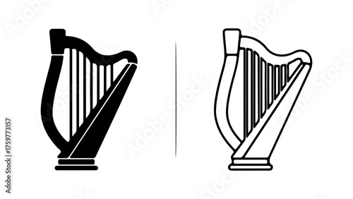Harp icons with transparent background
