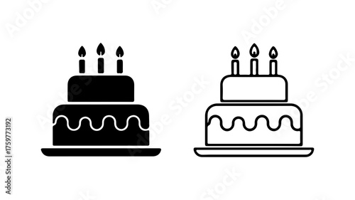Birthday cake with candles with transparent background