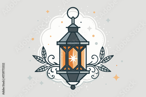 vintage christmas lantern icon ornate victorian lantern glowing warmly