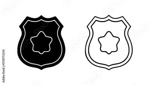 Police badge icon with transparent background