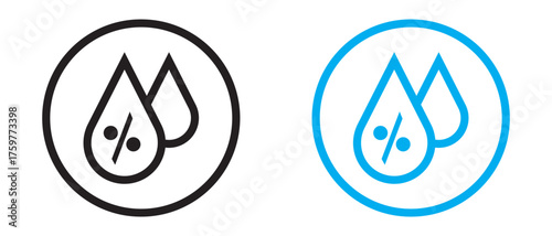 humidity icons isolated on white background. Water Temperature Indicator humidity icons.