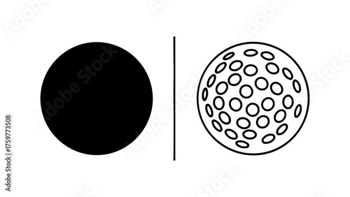 Golf ball and dimpled surface with transparent background