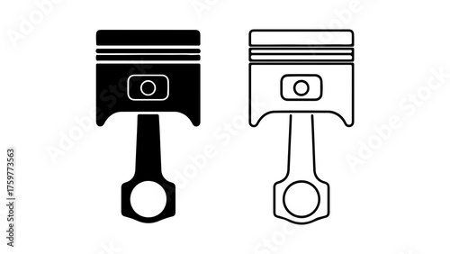 Piston and connecting rod with transparent background