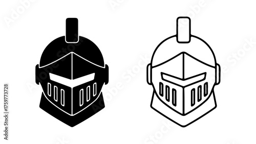 Medieval knight helmet with transparent background