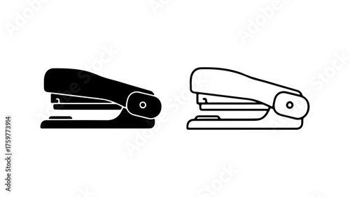 Stapler icons with outline and solid fill with transparent background