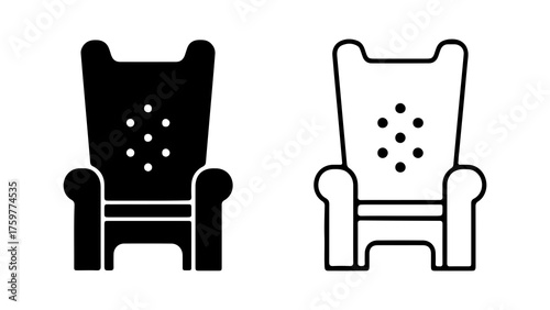 Armchair icon set with transparent background