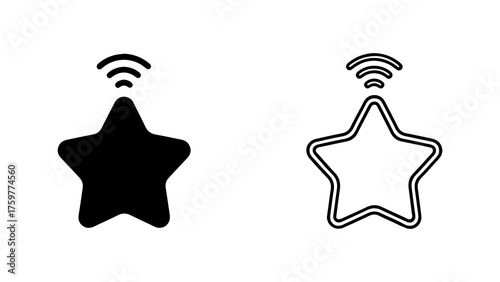 Star with wifi signal with transparent background