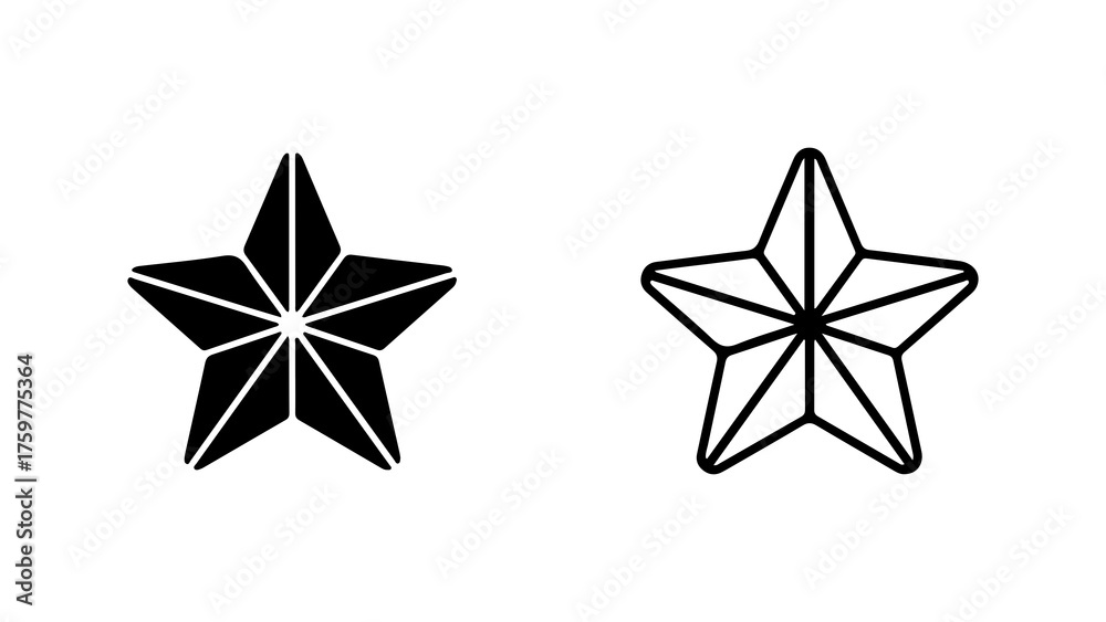 Obraz premium Five pointed stars with transparent background