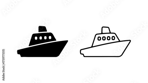 Ship icon set with transparent background