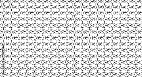 Seamless monochrome geometric pattern with repeating petal shapes forming abstract floral design