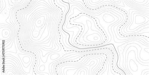 Abstract topo contour map on white background, Topographic map Topographic contour lines map seamless pattern.Modern design with White background with topographic wavy pattern design.