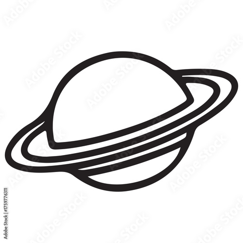 Illustration of saturn isolated on white background, representing the beauty and mystery of the solar system with its iconic rings