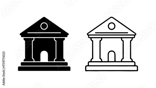 Classical building facade with transparent background