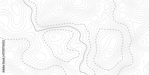 Abstract topo contour map on white background, Topographic map Topographic contour lines map seamless pattern.Modern design with White background with topographic wavy pattern design.