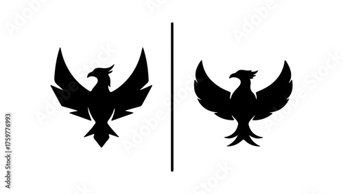 Phoenix silhouettes with transparent background